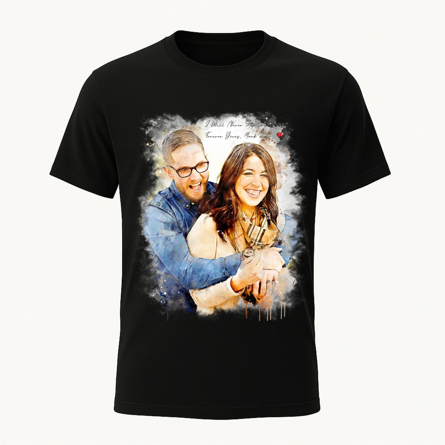 Custom Watercolor Style Portrait T-Shirt