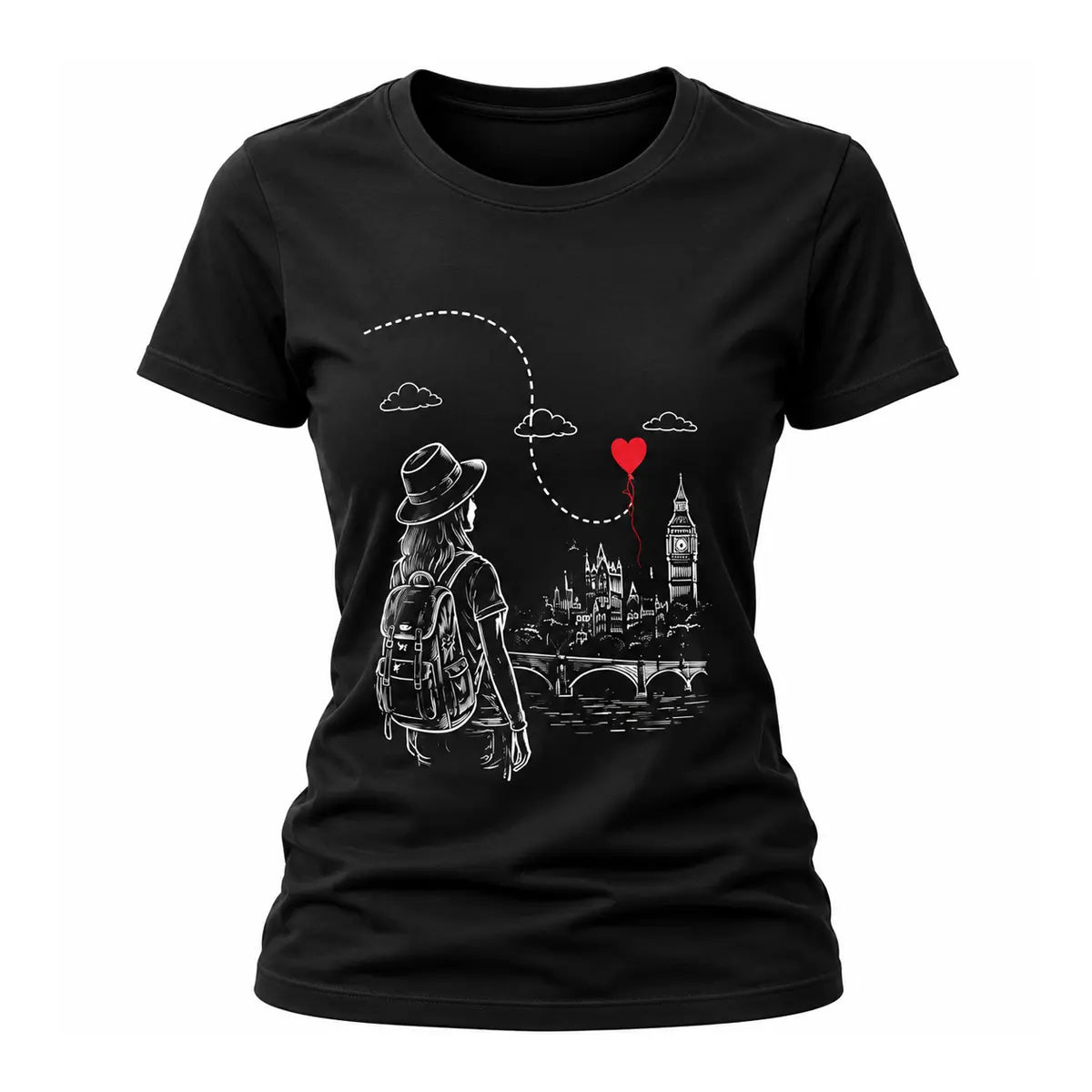 Travel Sketch Couple T-Shirts London Wanderlust Edition