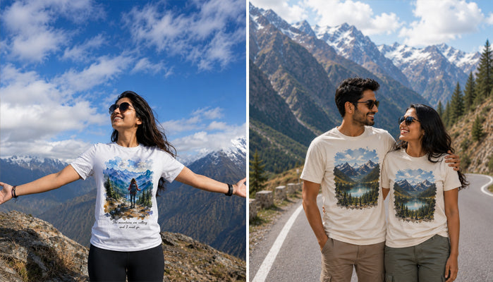 Celebrate unforgettable mountain journeys with personalized watercolor travel T-shirts for solo travelers, couples, and adventure lovers who cherish every scenic moment.