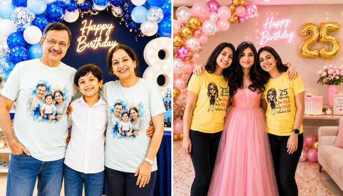 Celebrate birthdays in style with personalized party T-shirts that create unforgettable memories, matching family moments, and stunning group photos for every special occasion.