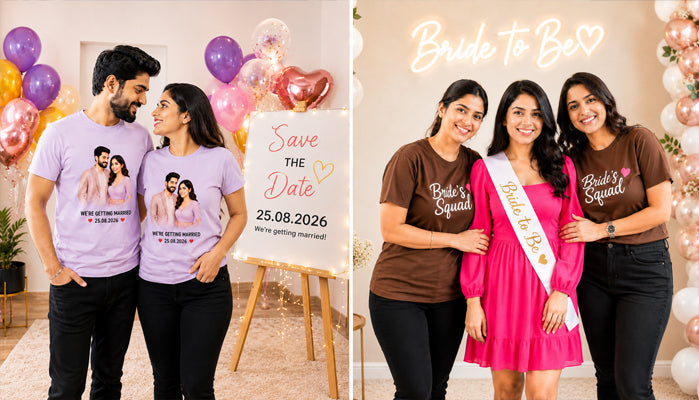 Celebrate your special journey with matching wedding party T-shirts for couples, bridesmaids, and bridal showers, creating unforgettable memories and stunning photo moments.