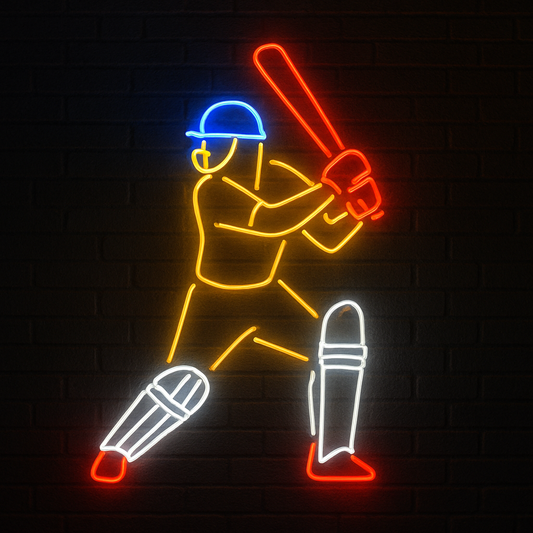 Custom Neon Light Sign Cricket Theme