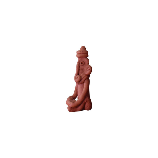 Side view of Seated Ganesh terracotta sculpture handcrafted in Panchmura, Bankura – traditional clay art