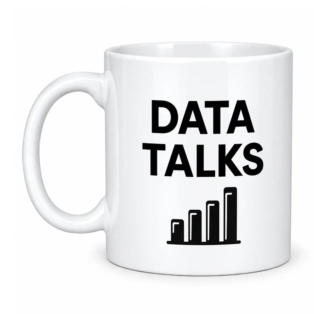 Start your deep dive with the custom data talks analyst coffee mug. Featuring a glossy white finish, bold text, and a bar chart graphic. Free shipping!