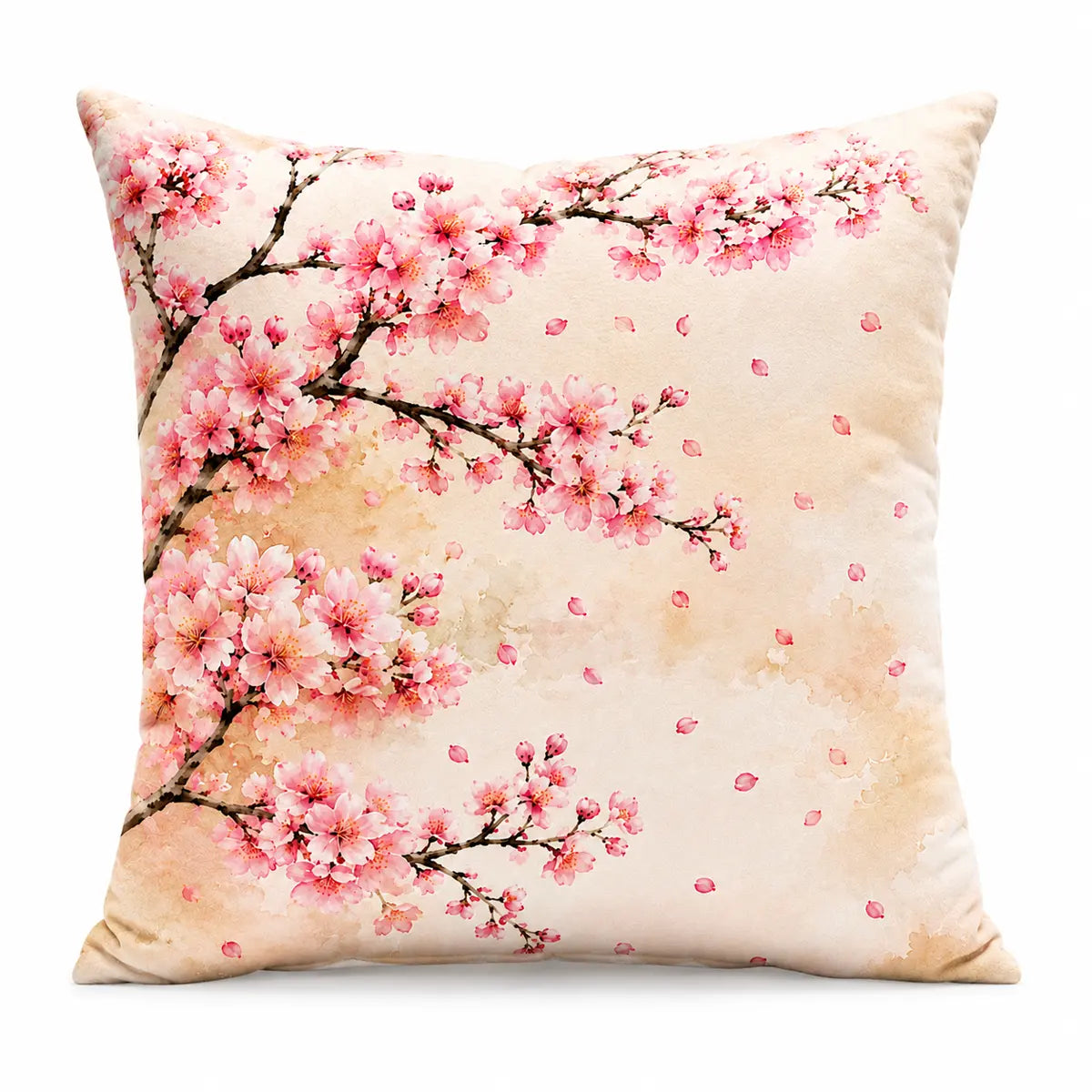 Watercolor Floral Pillow Cover Spring Sakura Edition