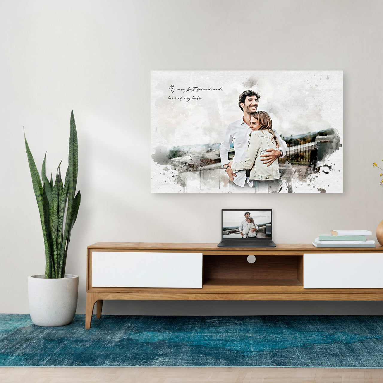 Turn Your Love Story Into Art – Custom Watercolor Canvas